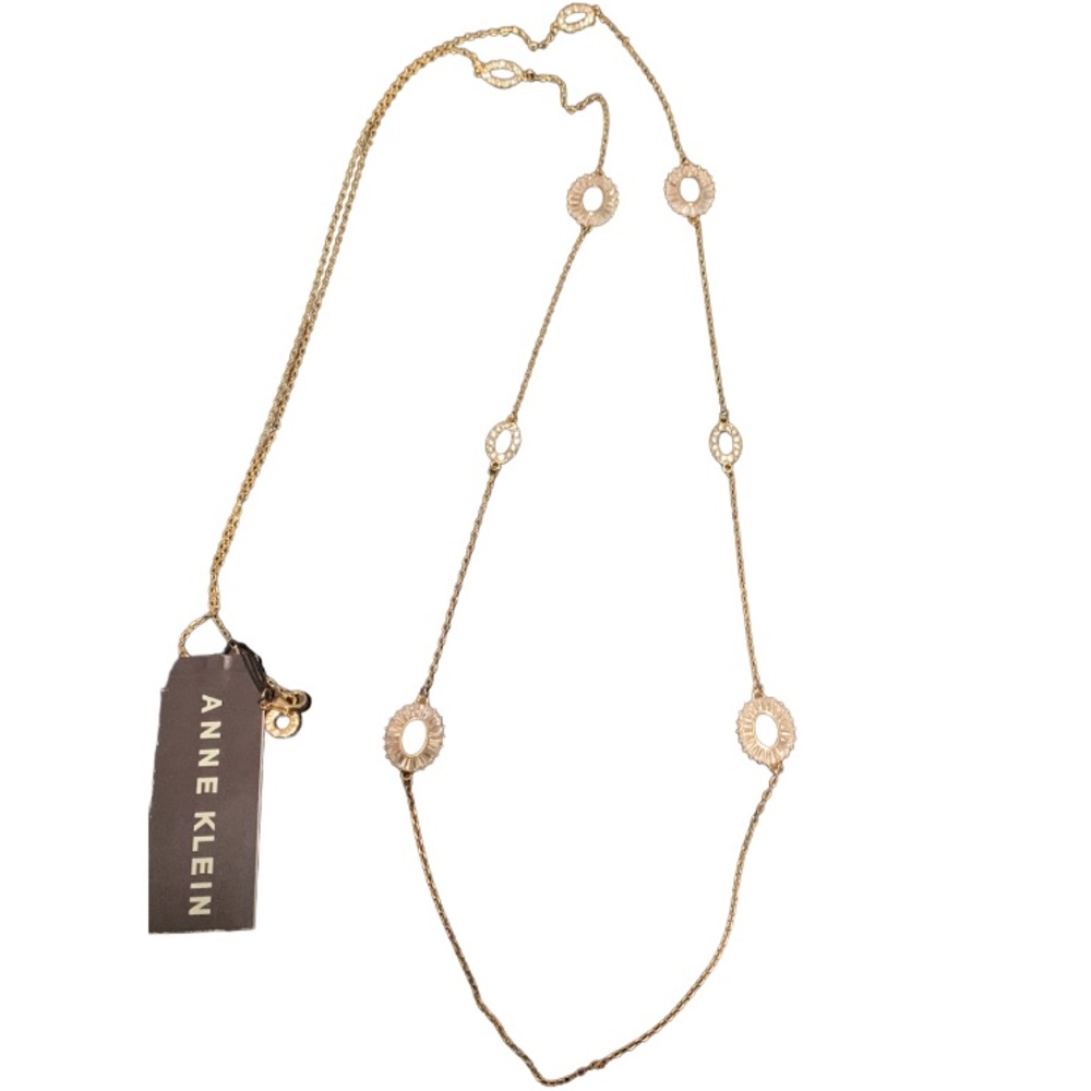 Gold CZ Oval Stations Necklace